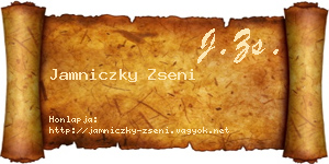 Jamniczky Zseni névjegykártya